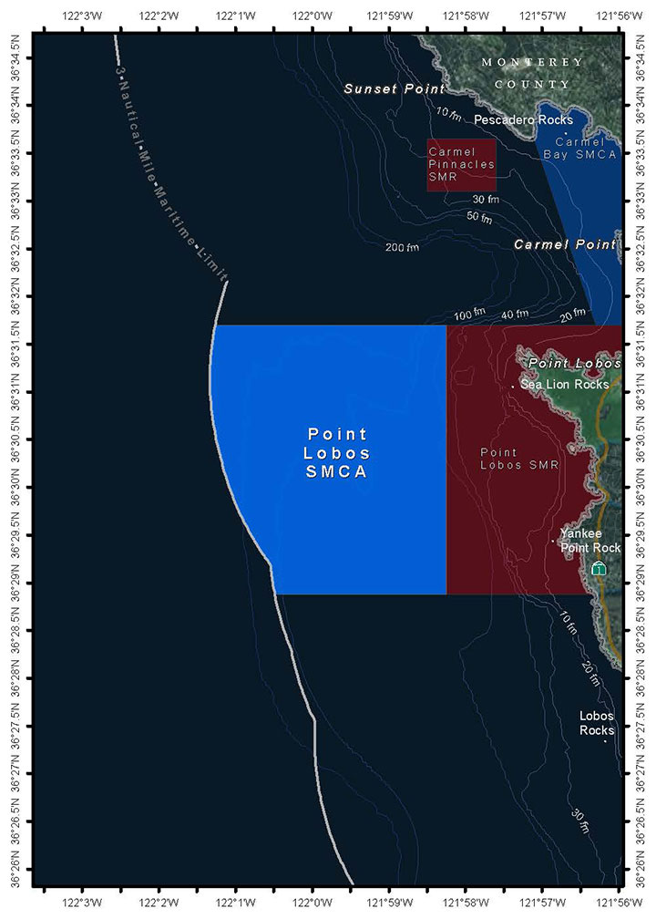 Map of Point Lobos State Marine Conservation Area - click to enlarge in new tab